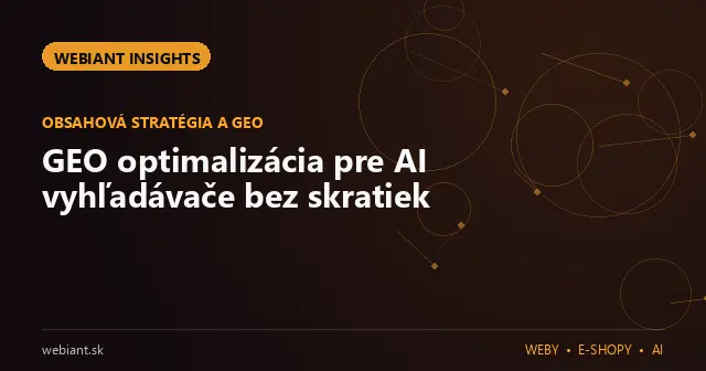 GEO optimalizácia pre AI vyhľadávače bez skratiek