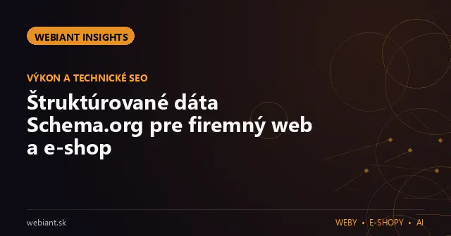 Štruktúrované dáta Schema.org pre firemný web a e-shop